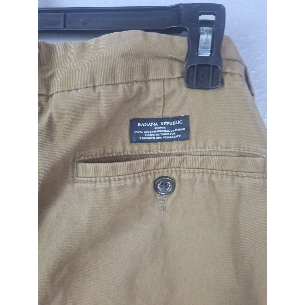 Banana Republic Aiden Chino Men 31x30 Khaki Tan Slim Fit Cotton Pants